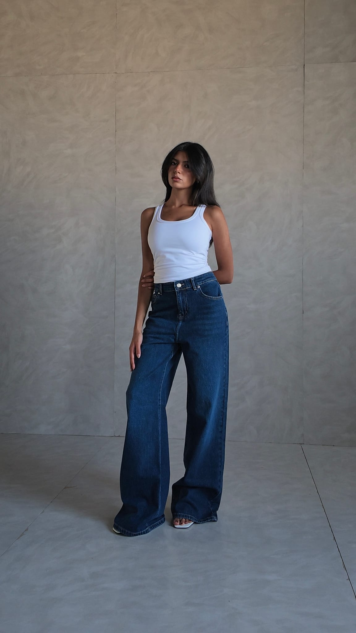 Baggy High Waist – Midnight Ocean Blue Jeans Baggy CIZARO - Cizaro Jeans