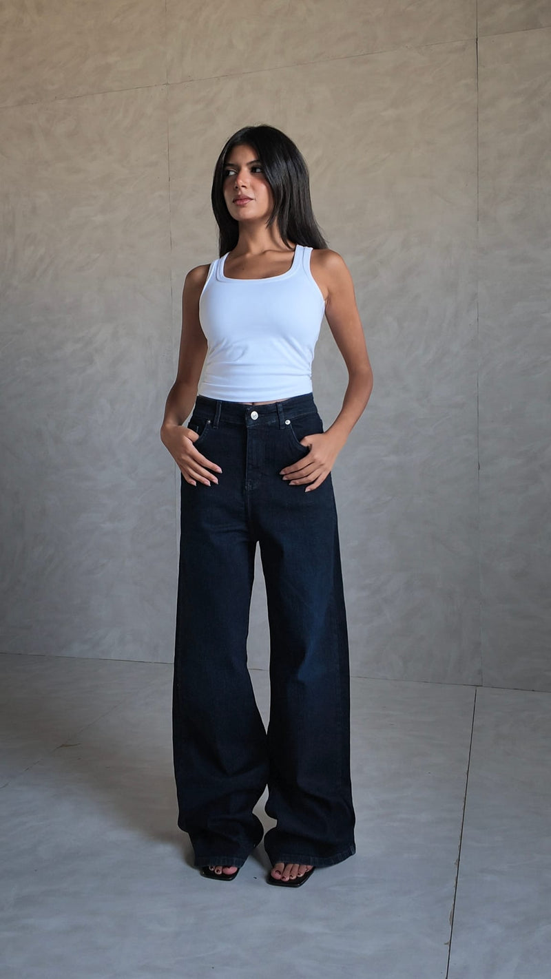 Baggy High-Waist Dark Indigo Jeans Baggy CIZARO - Cizaro Jeans