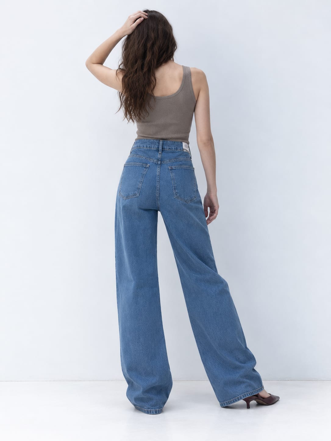 Baggy High-Waist Mid Powder Blue Jeans Baggy CIZARO - Cizaro Jeans