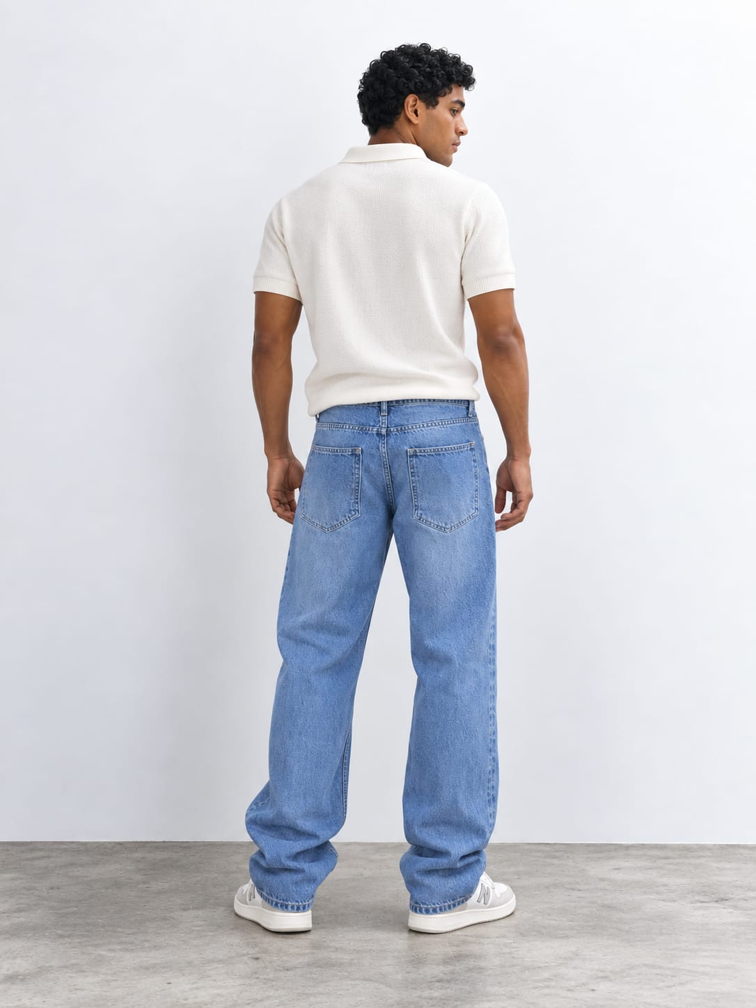 Baggy Fit Light Washed Blue Jeans Baggy CIZARO - Cizaro Jeans