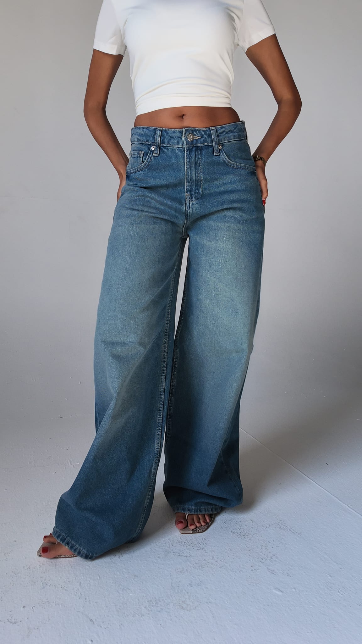 Baggy Barrel High waist Vintage blue jeans Baggy CIZARO - Cizaro Jeans