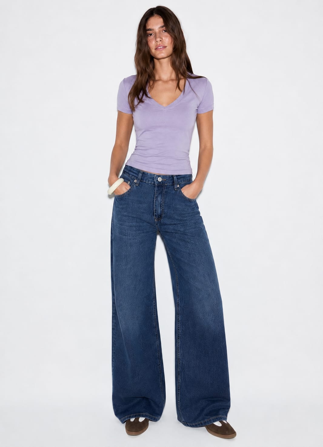 V-Neck Basic Top – Purple
