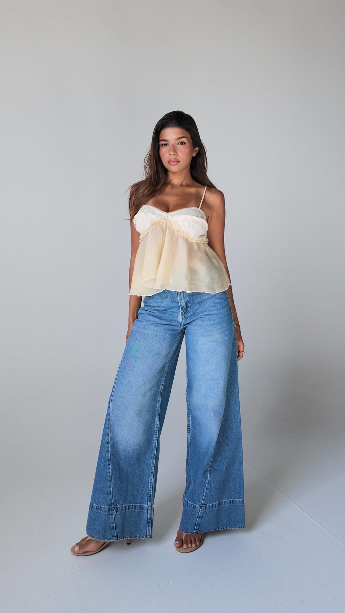 Extreme Wide-Leg High-Waist Light Vintage Blue Jeans Extreme Wide Leg CIZARO - Cizaro Jeans