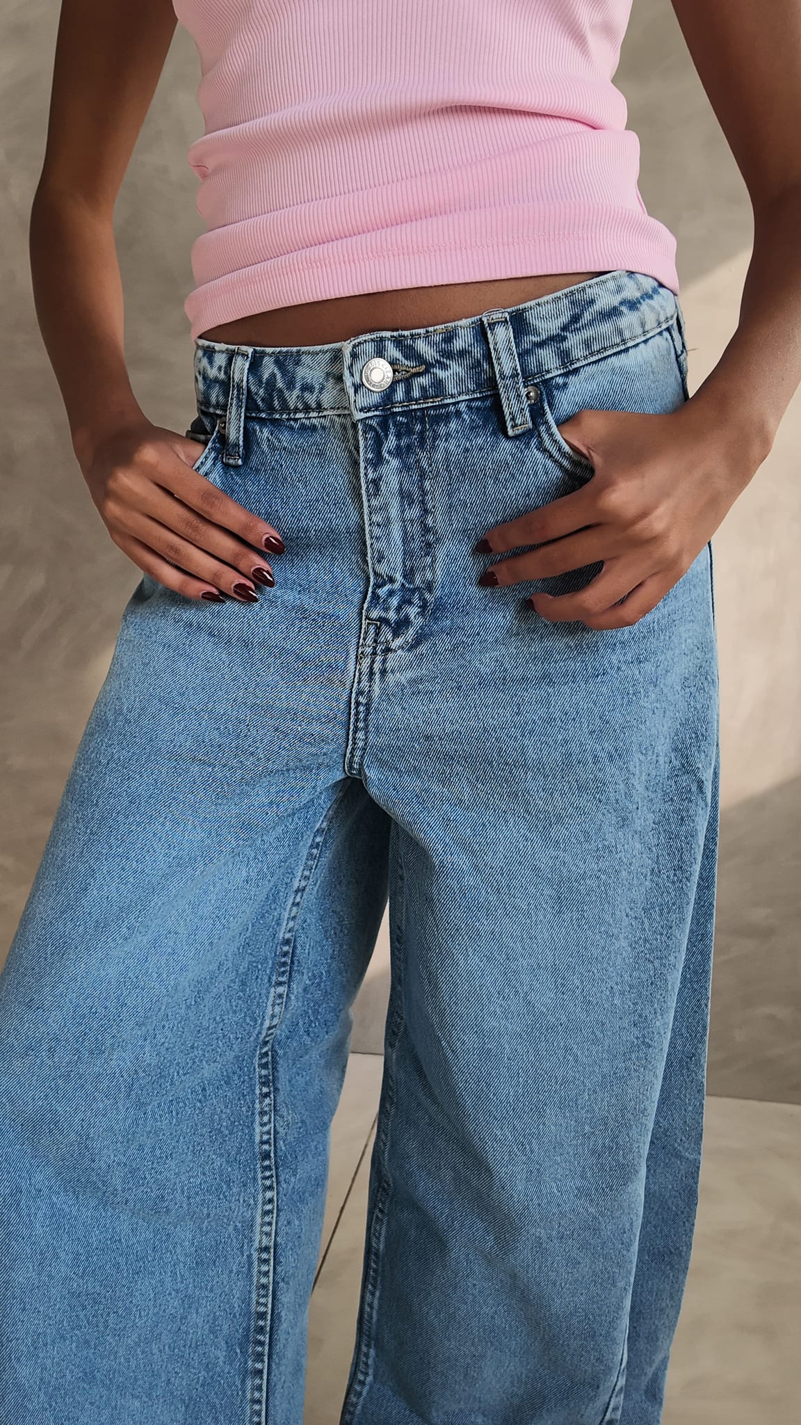 Extreme Wide Leg High Waist Light Vintage Blue Jeans Wide-leg CIZARO - Cizaro Jeans
