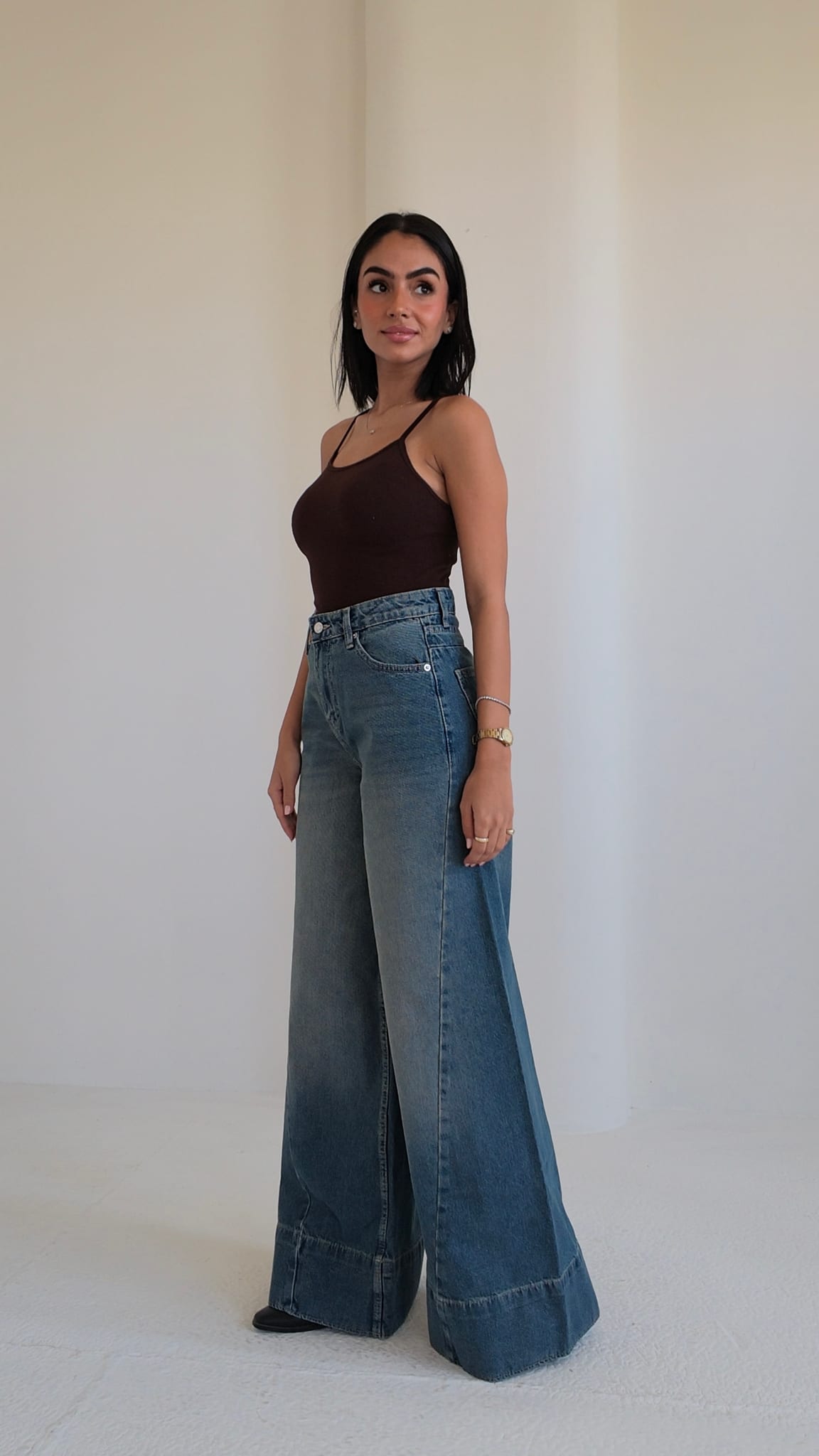 Extreme Wide Leg High-Waist Mid Vintage Blue Jeans