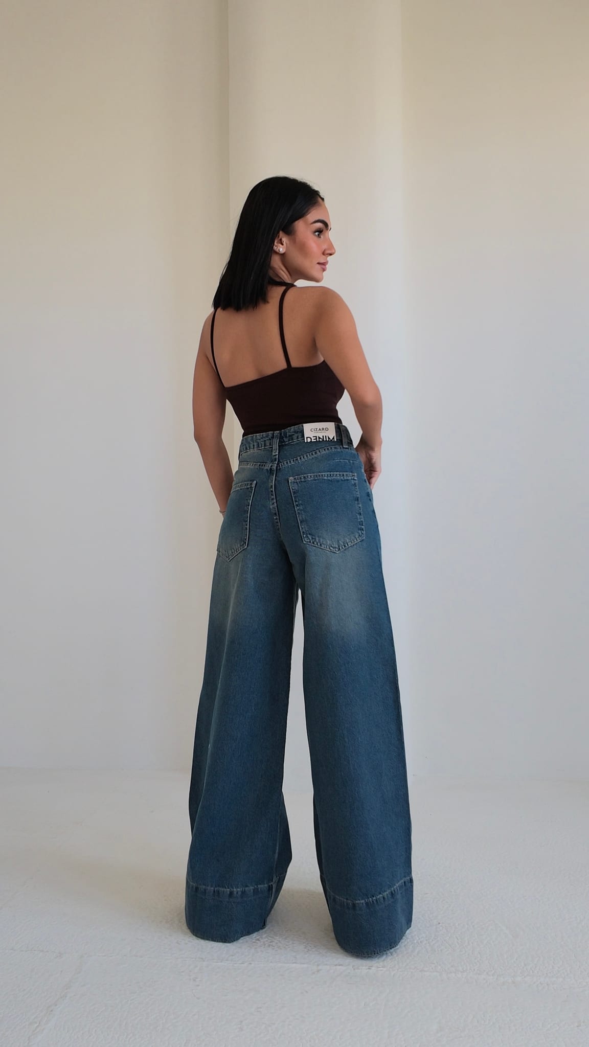 Extreme Wide Leg High-Waist Mid Vintage Blue Jeans