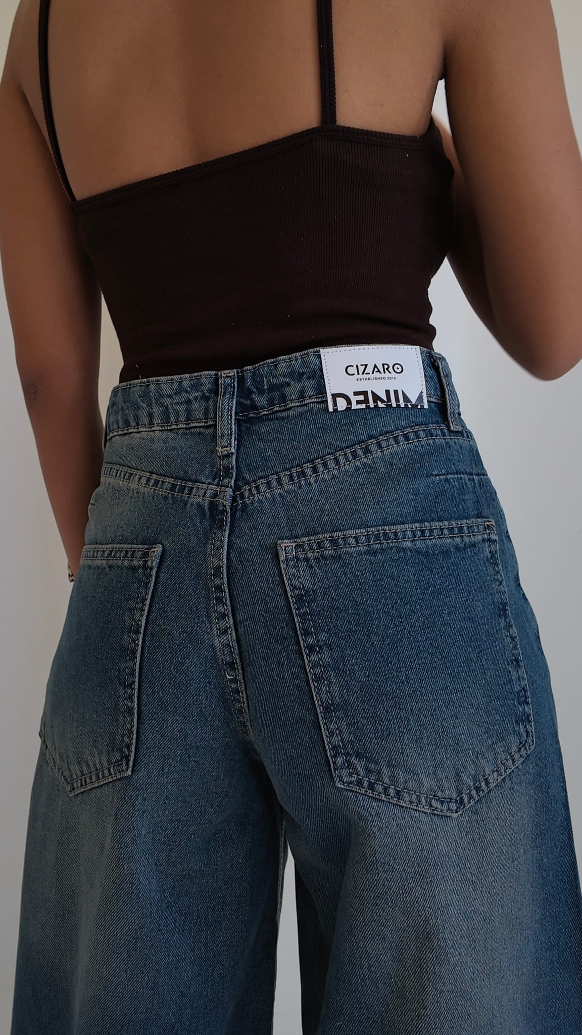 Extreme Wide Leg High-Waist Mid Vintage Blue Jeans