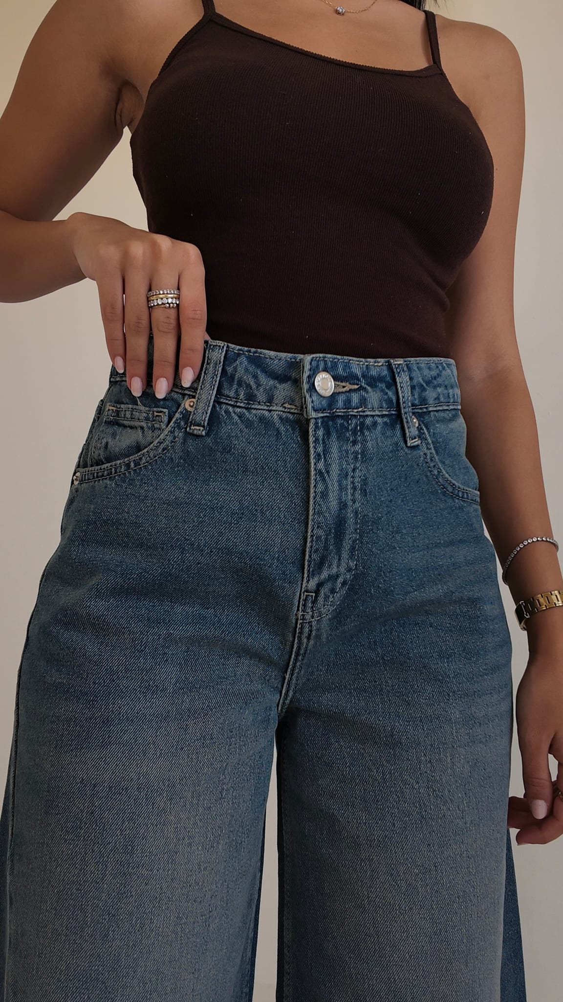 Extreme Wide Leg High-Waist Mid Vintage Blue Jeans