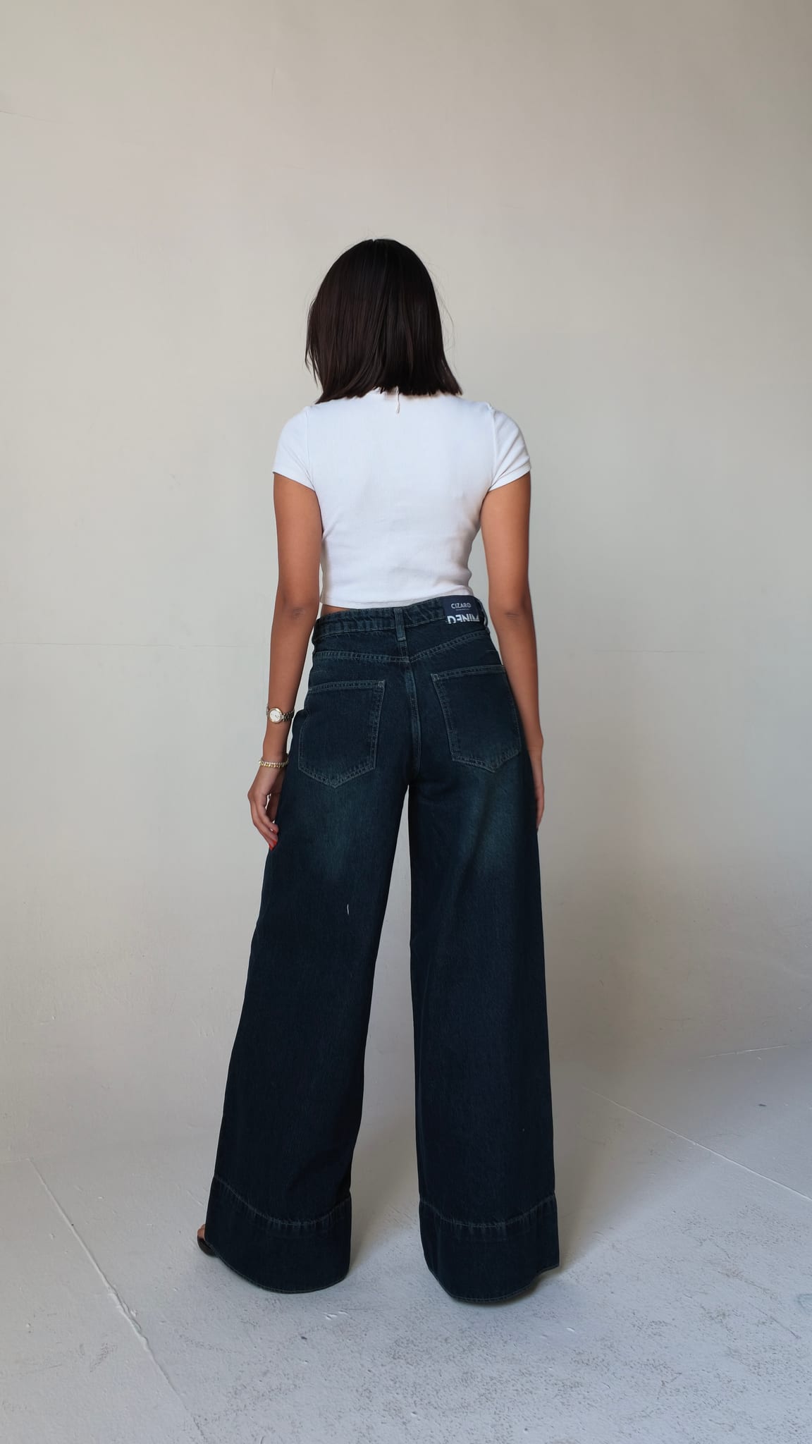 Extreme Wide-Leg – High-Waist Deep Vintage Blue Jeans