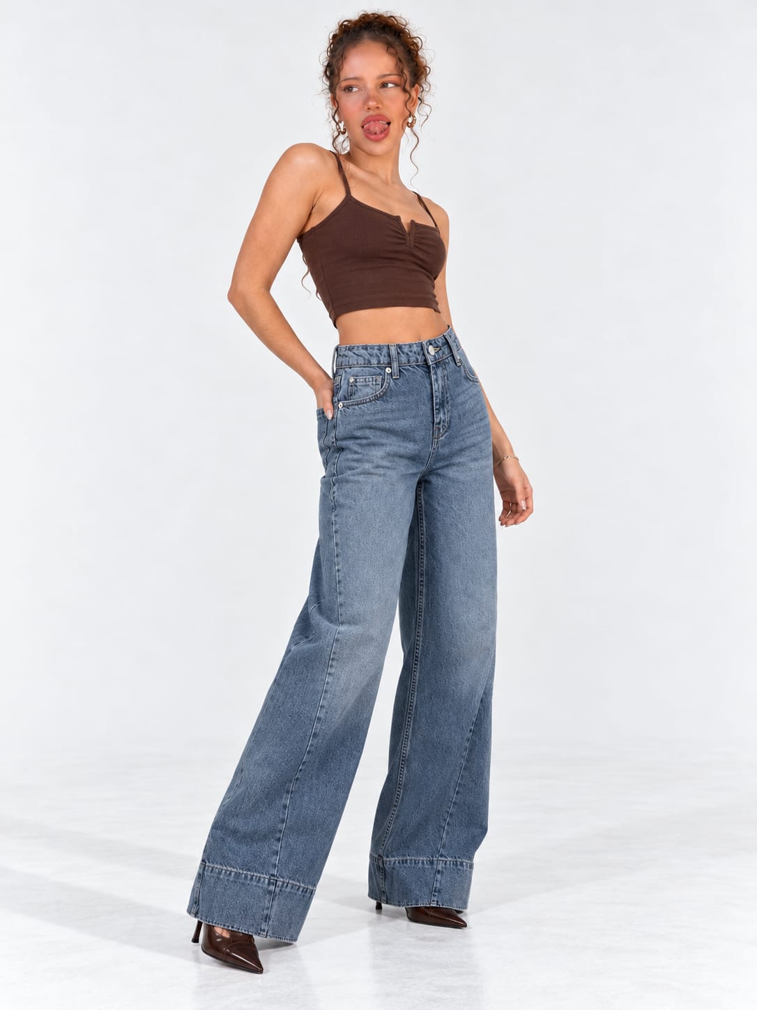 Extreme Wide-Leg High-Waist – Marine Blue Jeans Extreme Wide-Leg CIZARO - Cizaro Jeans