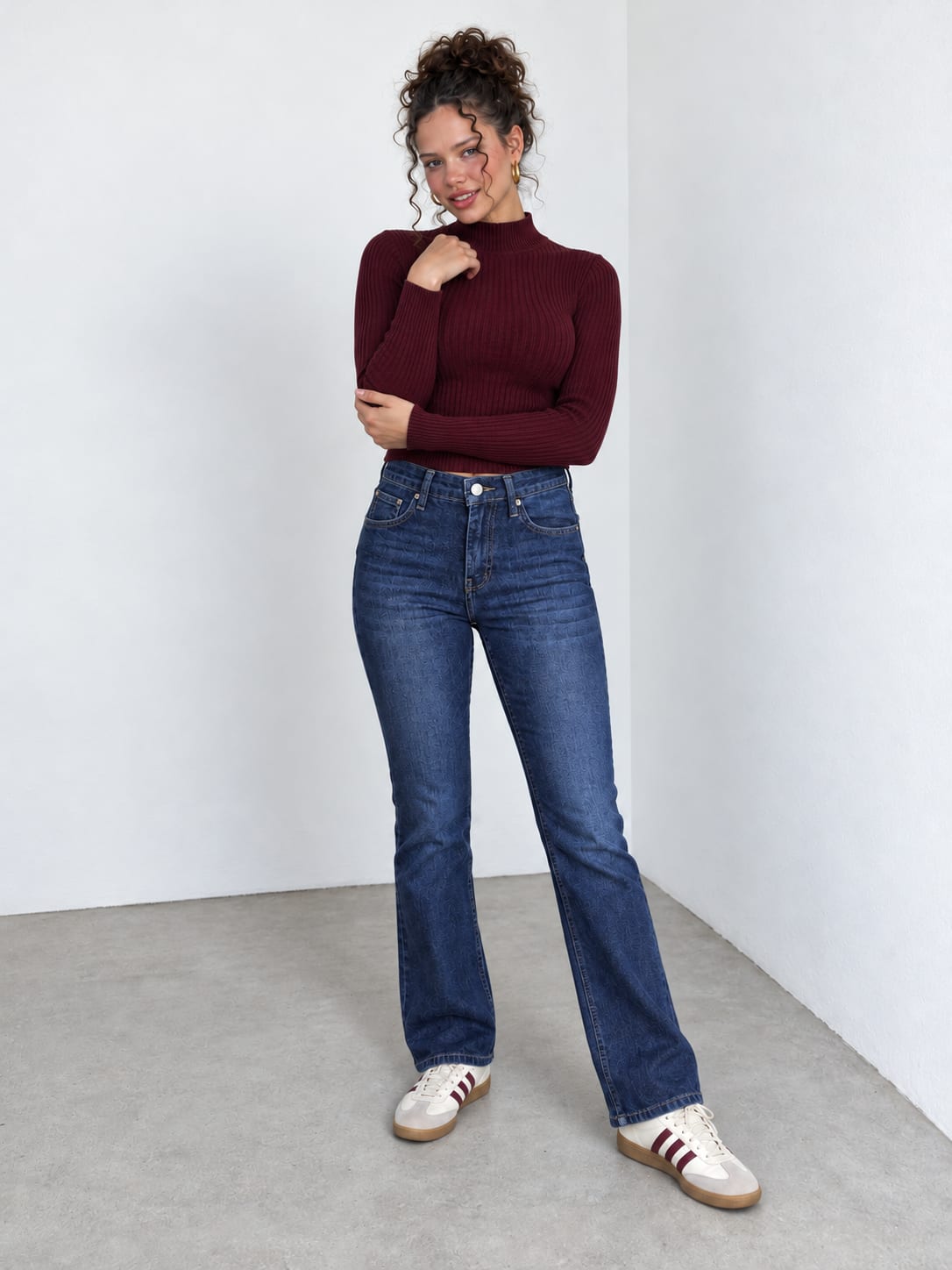 Flare High-Waist Deep Ocean Blue Jeans Flare CIZARO - Cizaro Jeans