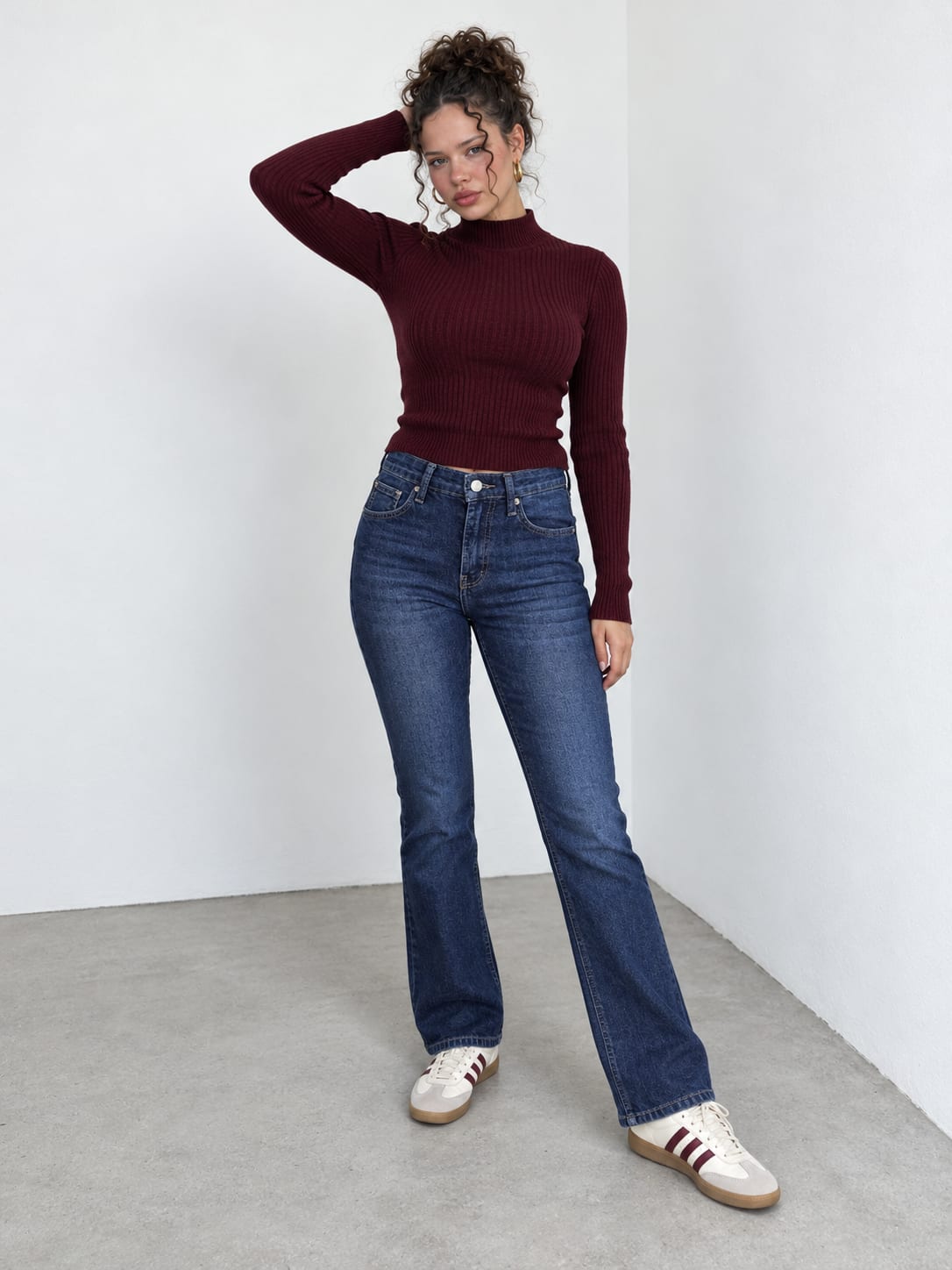 Flare High-Waist Deep Ocean Blue Jeans Flare CIZARO - Cizaro Jeans