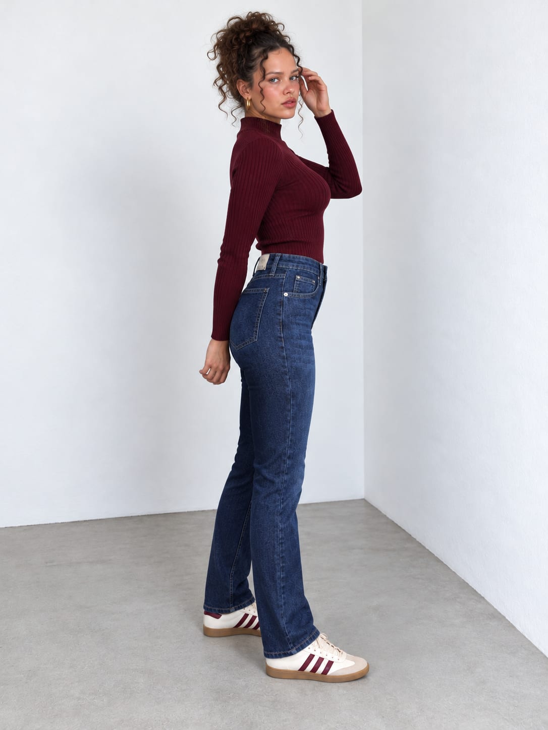 Flare High-Waist Deep Ocean Blue Jeans Flare CIZARO - Cizaro Jeans