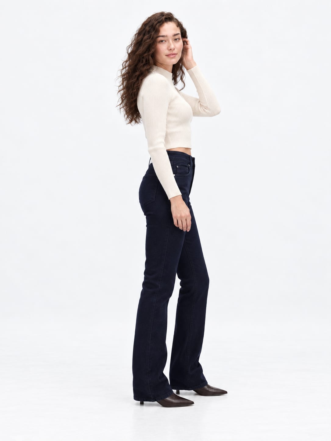 Flare High-Waist Midnight Black Jeans Flare CIZARO - Cizaro Jeans