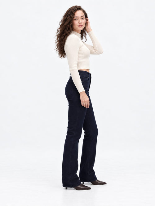Flare High-Waist Midnight Black Jeans Flare CIZARO - Cizaro Jeans