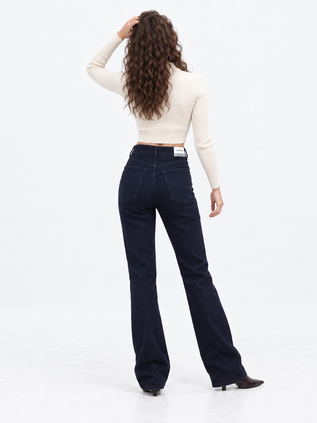 Flare High-Waist Midnight Black Jeans Flare CIZARO - Cizaro Jeans