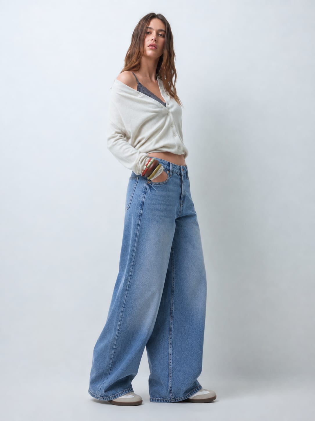 Loose Baggy High Waist Light Vintage Blue Jeans