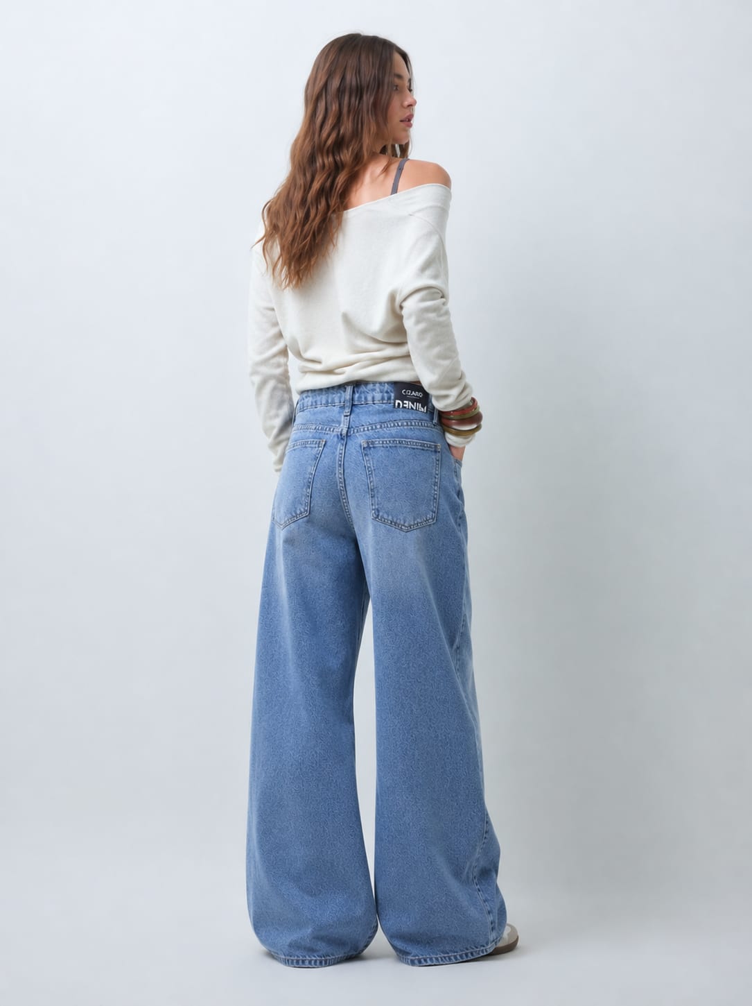 Loose Baggy High Waist Light Vintage Blue Jeans