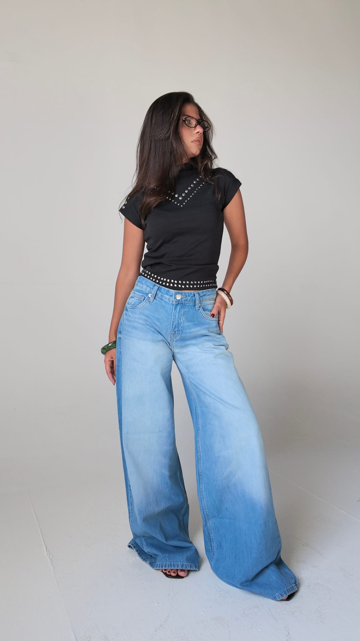 Loose baggy high-waist light vintage blue jeans Baggy CIZARO - Cizaro Jeans