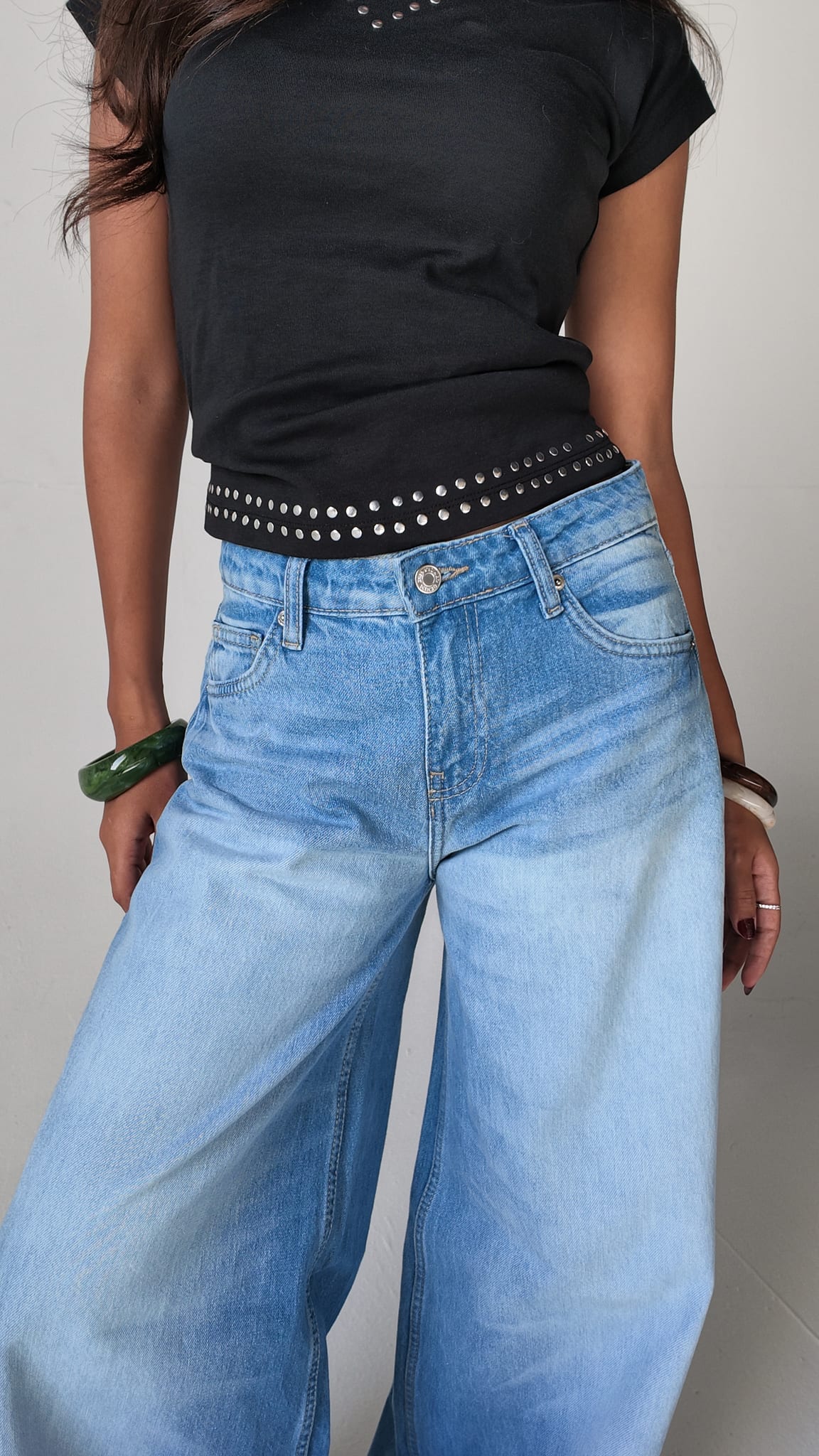 Loose baggy high-waist light vintage blue jeans Baggy CIZARO - Cizaro Jeans