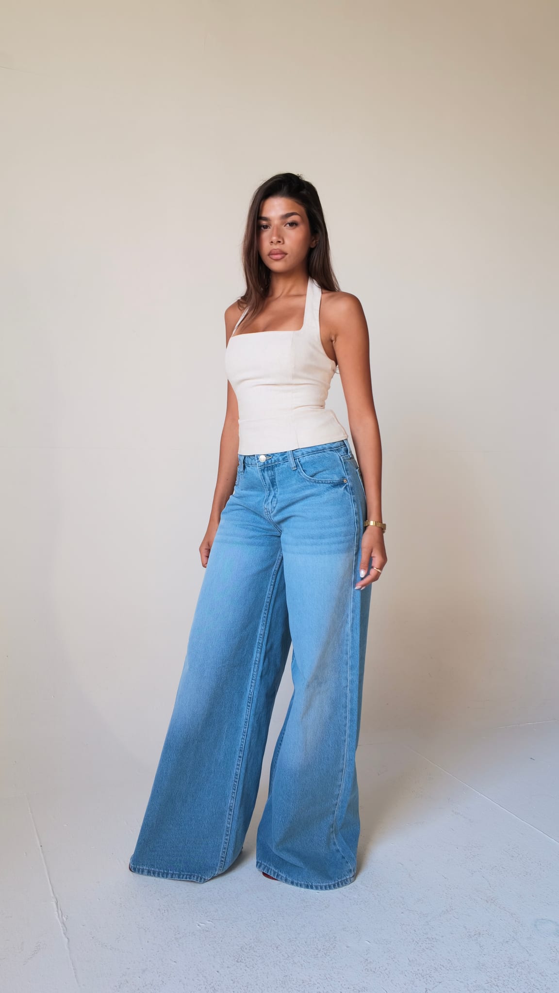 Loose Baggy Mid-Rise Light Vintage Blue Jeans Baggy CIZARO - Cizaro Jeans