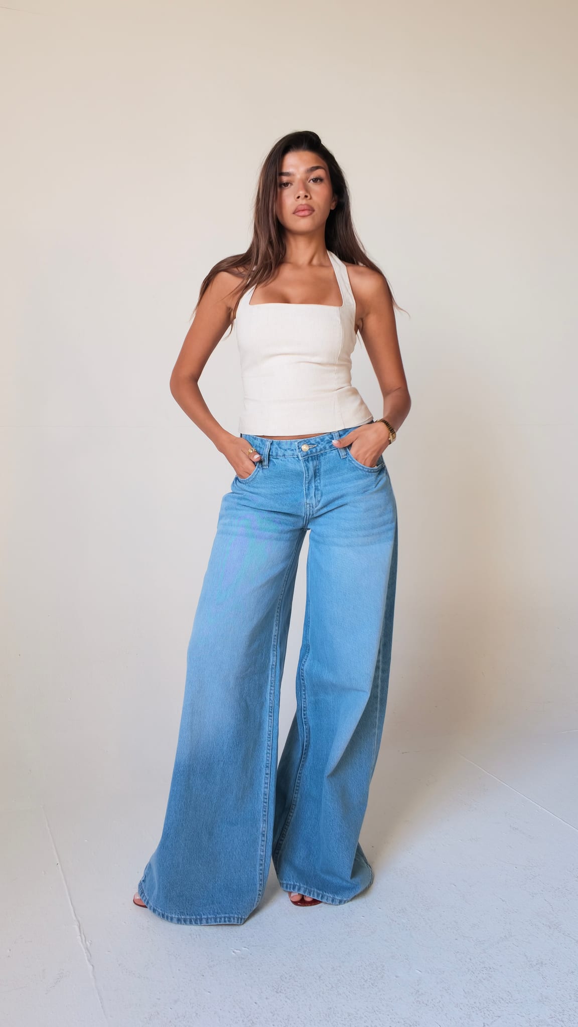 Loose Baggy Mid-Rise Light Vintage Blue Jeans Baggy CIZARO - Cizaro Jeans