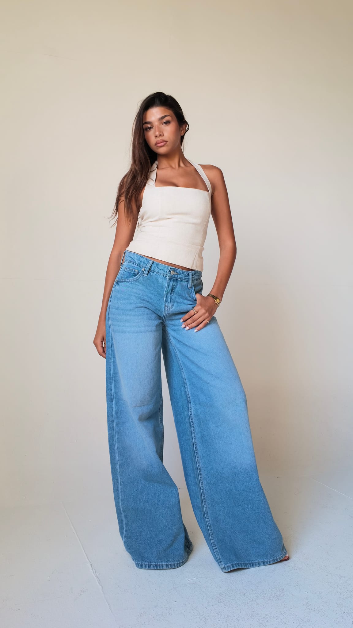 Loose Baggy Mid-Rise Light Vintage Blue Jeans Baggy CIZARO - Cizaro Jeans