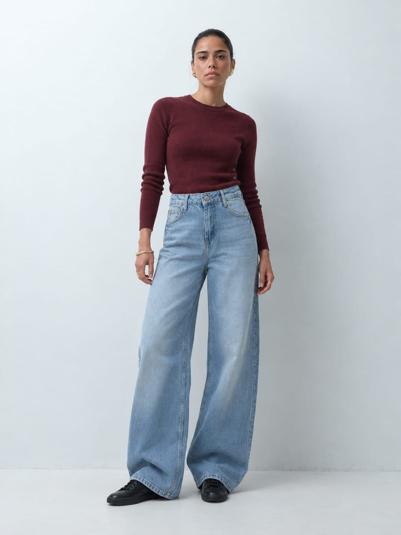 Loose Baggy High-Waist Light Vintage Blue Jeans Loose Baggy CIZARO - Cizaro Jeans