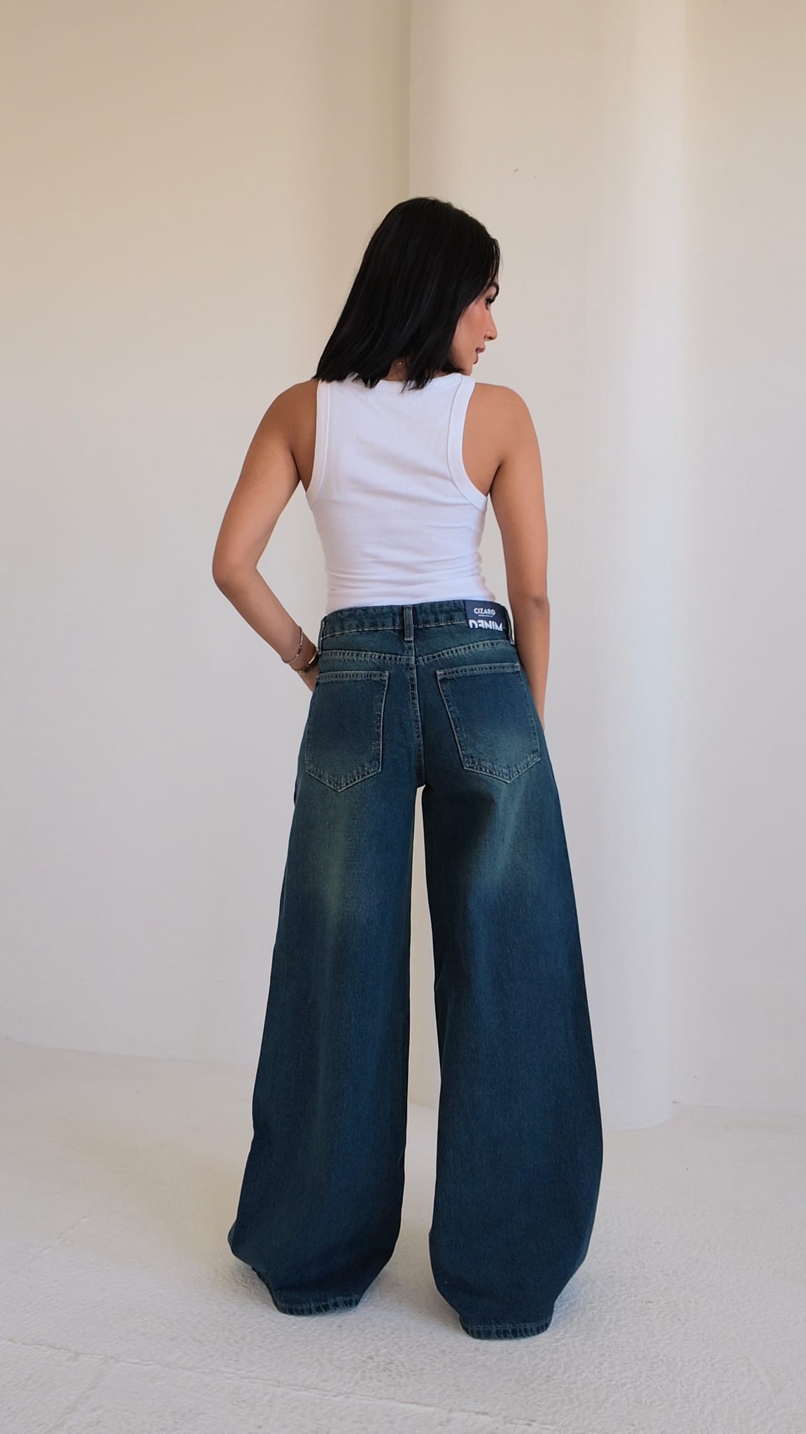 Loose Baggy – Mid Rise Mid Vintage Green Jeans
