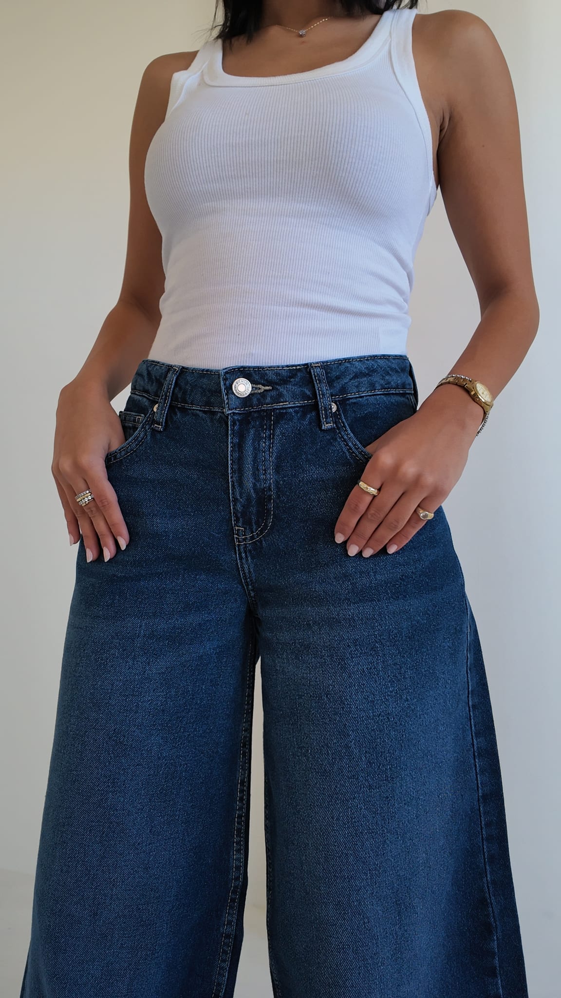 Loose Baggy – Mid Rise Deep Ocean Blue Jeans