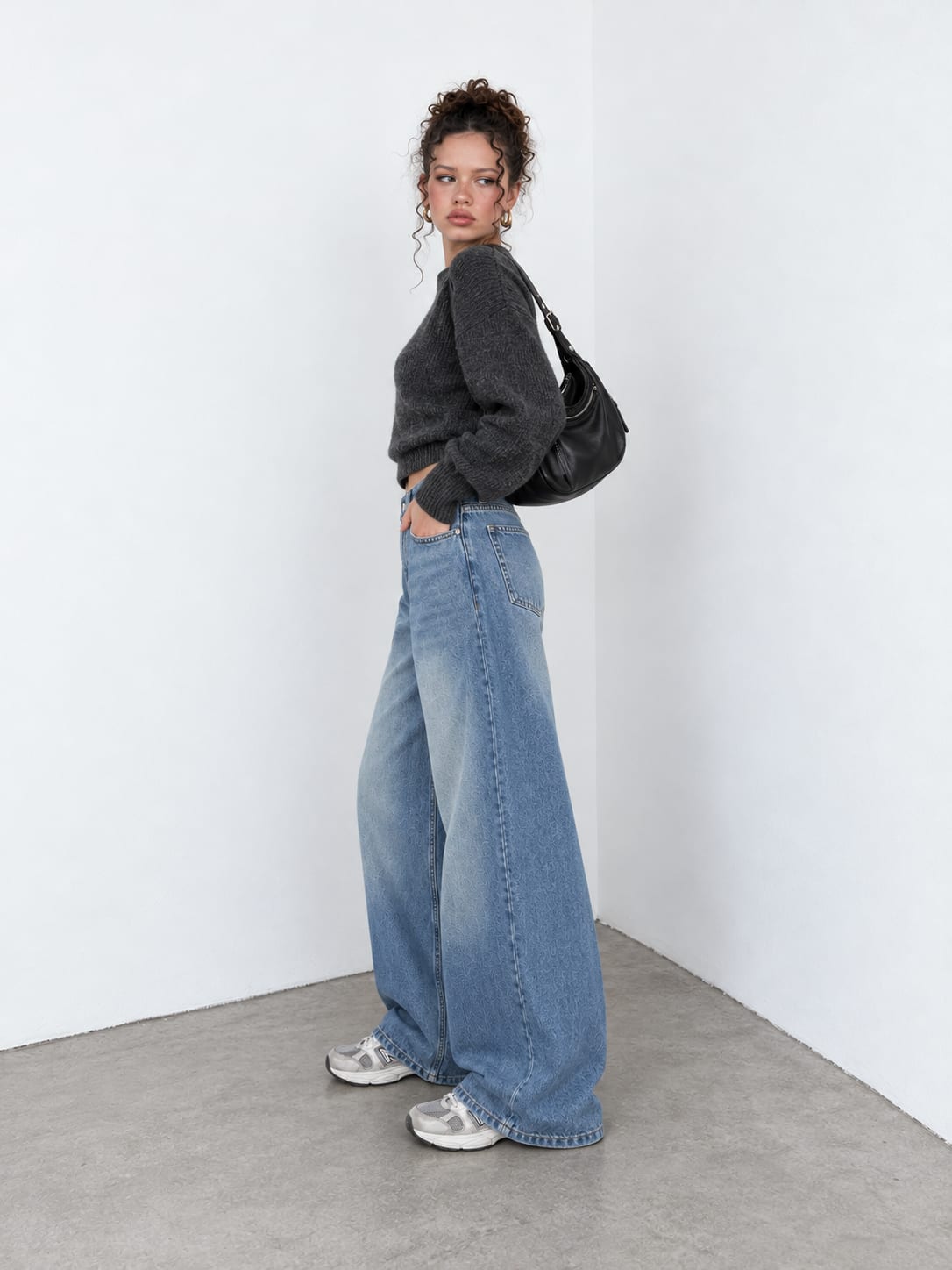 Loose Baggy High-Waist Powder Blue Jeans Loose Baggy CIZARO - Cizaro Jeans