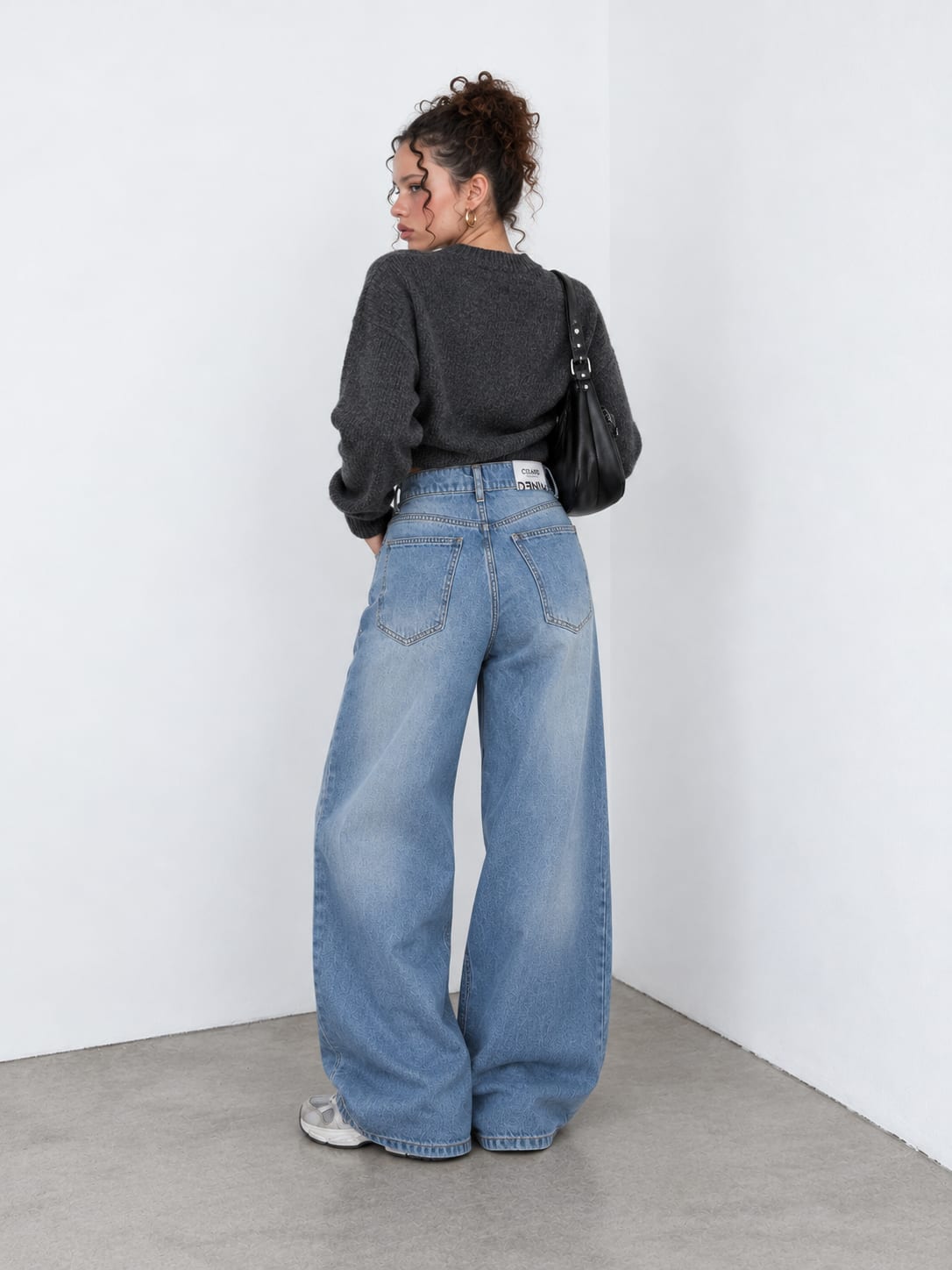 Loose Baggy High-Waist Powder Blue Jeans Loose Baggy CIZARO - Cizaro Jeans