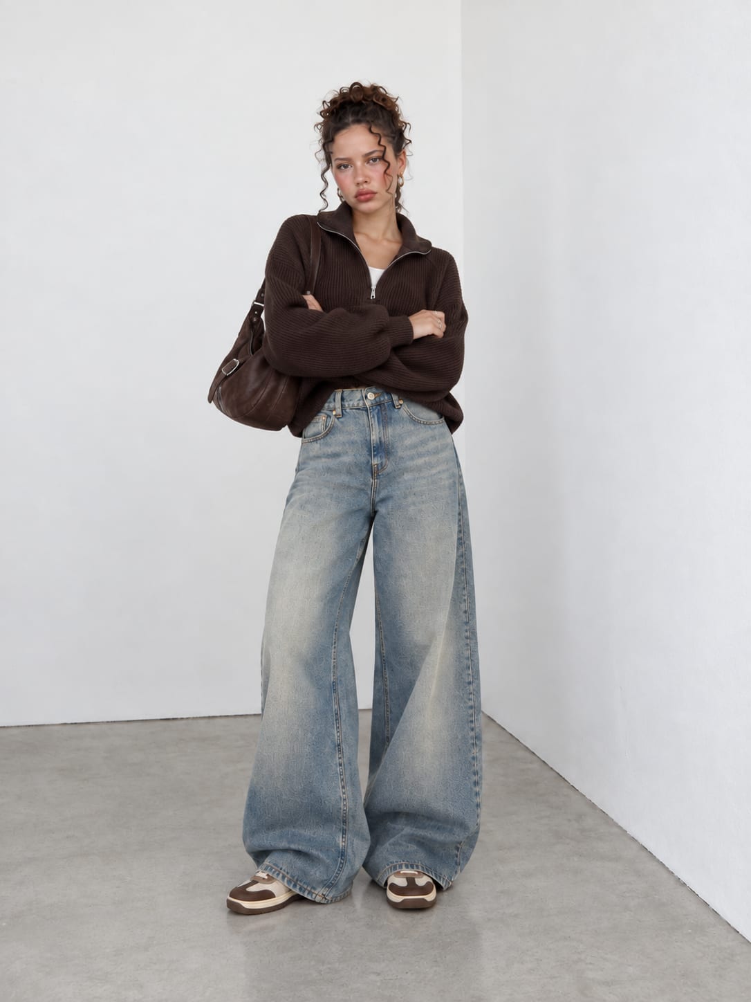 Loose Baggy High-Waist Faded Blue Jeans Loose Baggy CIZARO - Cizaro Jeans
