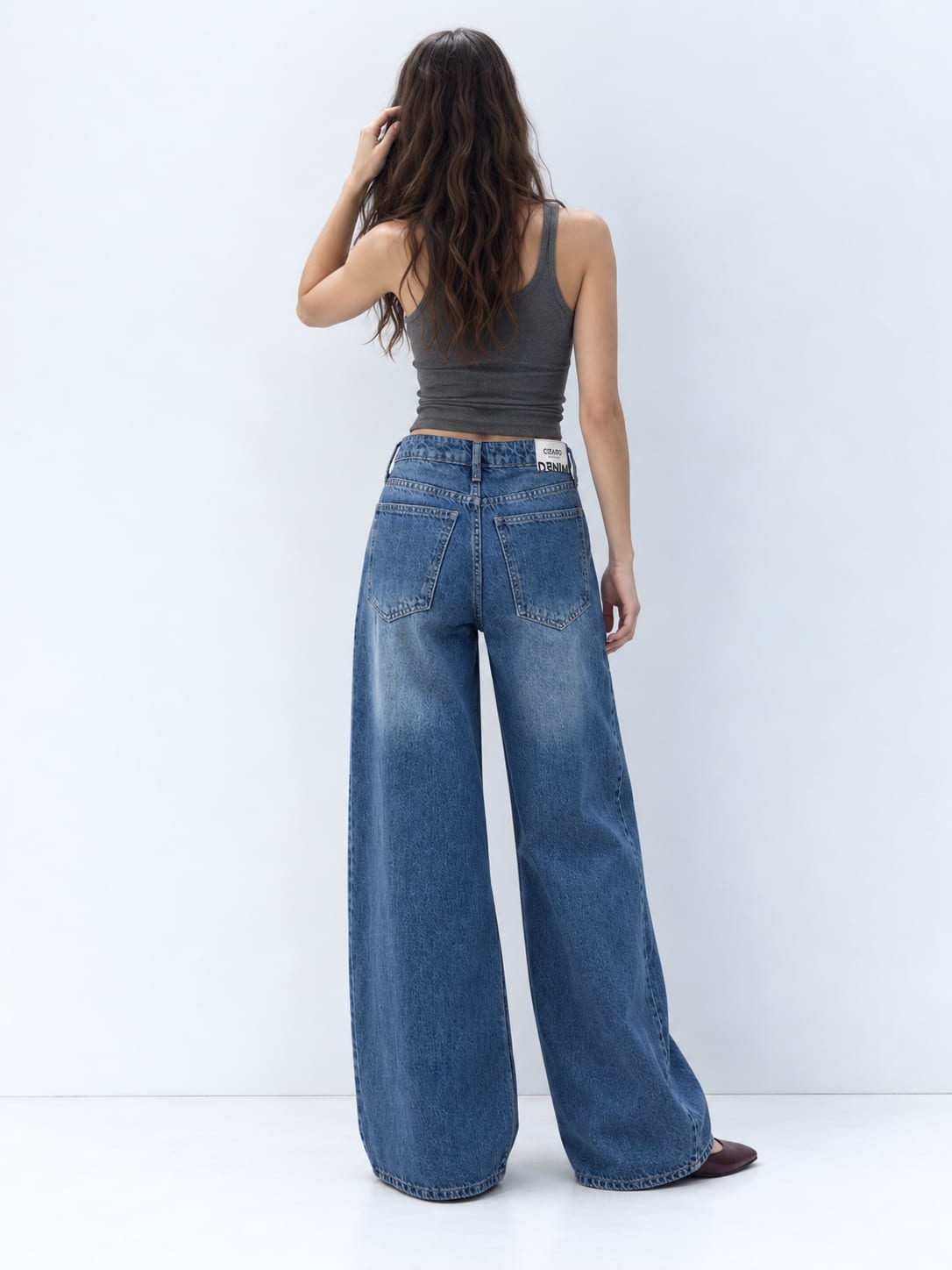 Relaxed Baggy High-Waist Ocean Blue Jeans Baggy CIZARO - Cizaro Jeans