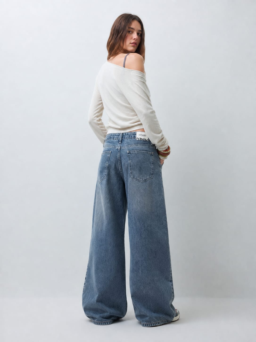 Super Baggy Low-Waist Washed Grey Jeans Super baggy CIZARO - Cizaro Jeans