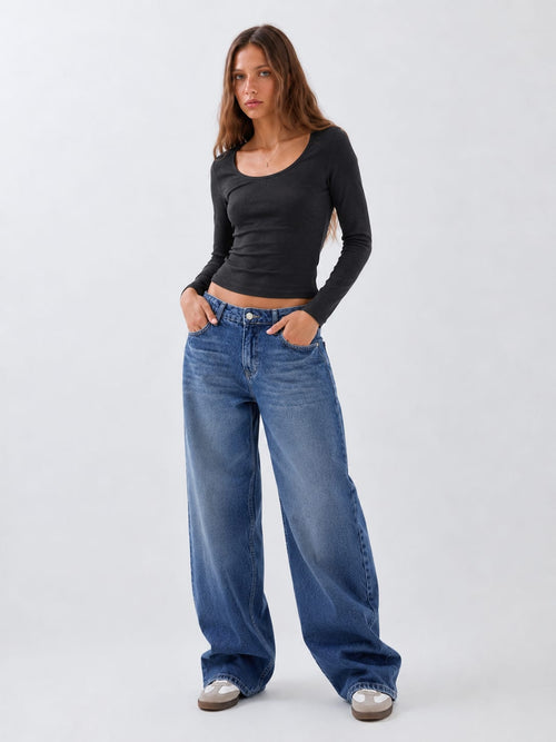 Super Baggy Low-Waist Mid Vintage Blue Jeans Super Baggy CIZARO - Cizaro Jeans