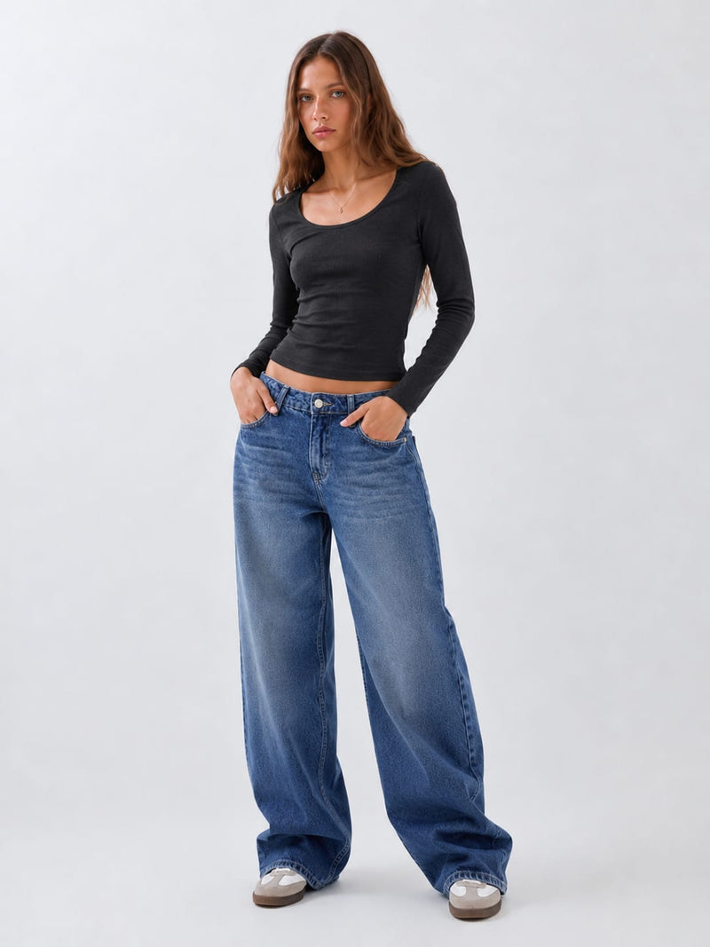 Super Baggy Low-Waist Mid Vintage Blue Jeans Supper baggy CIZARO - Cizaro Jeans