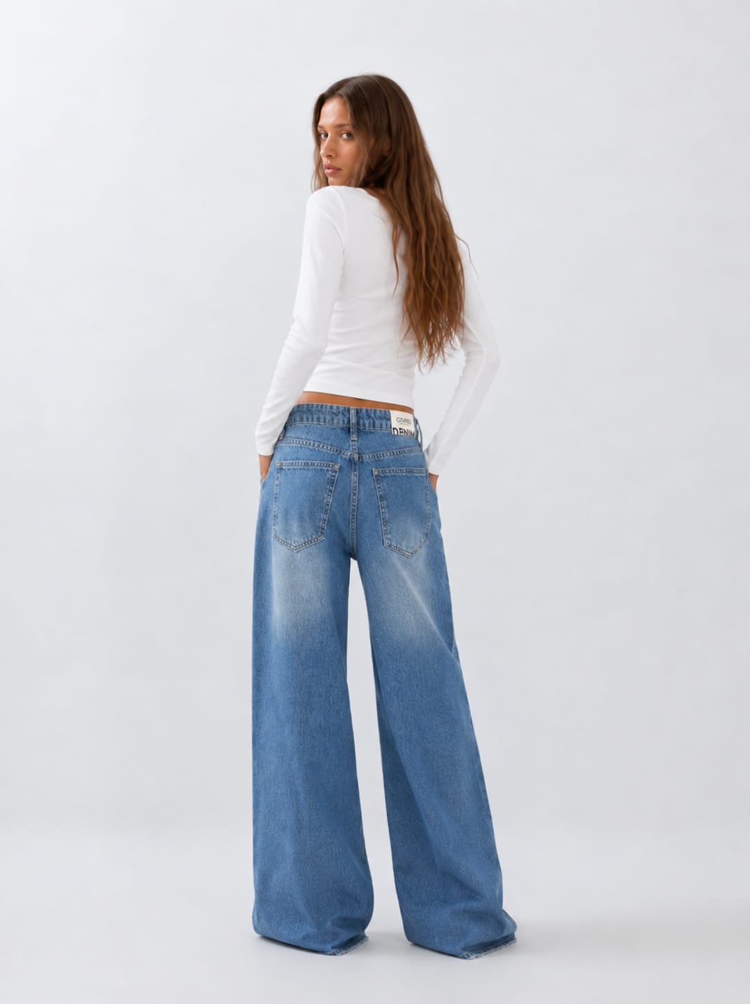 Super Baggy High Waist Light Wash Blue Jeans