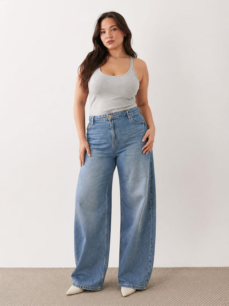 Super Baggy High-Waist Light Vintage Blue Jeans Super Baggy CIZARO - Cizaro Jeans