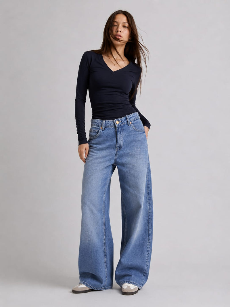 Super Baggy – High-Waist Light Vintage Blue Jeans Super baggy CIZARO - Cizaro Jeans