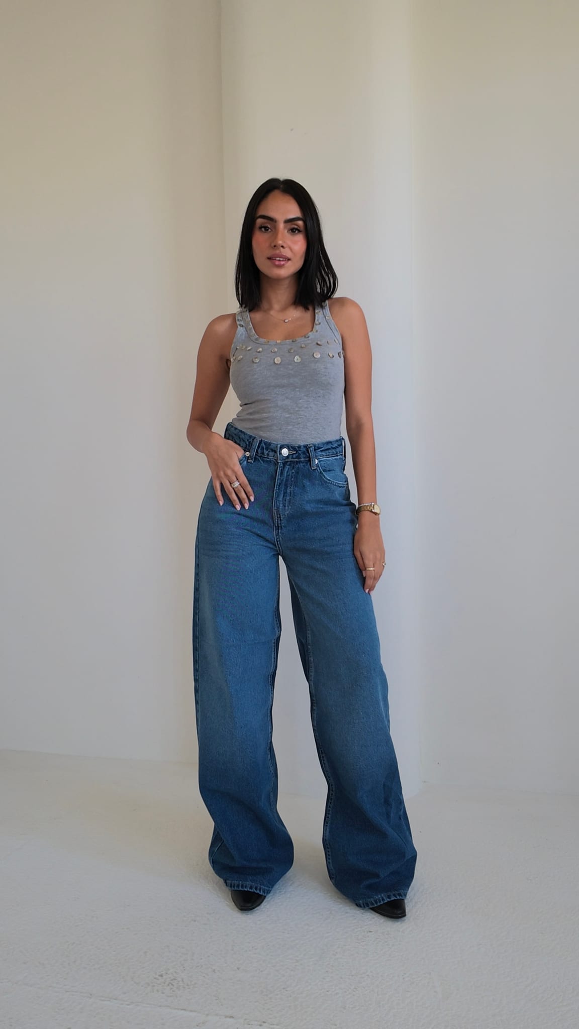 Super Baggy – High Waist Ocean Blue Jeans