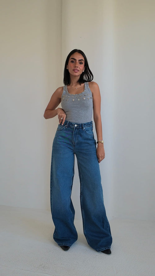 Super Baggy – High Waist Ocean Blue Jeans