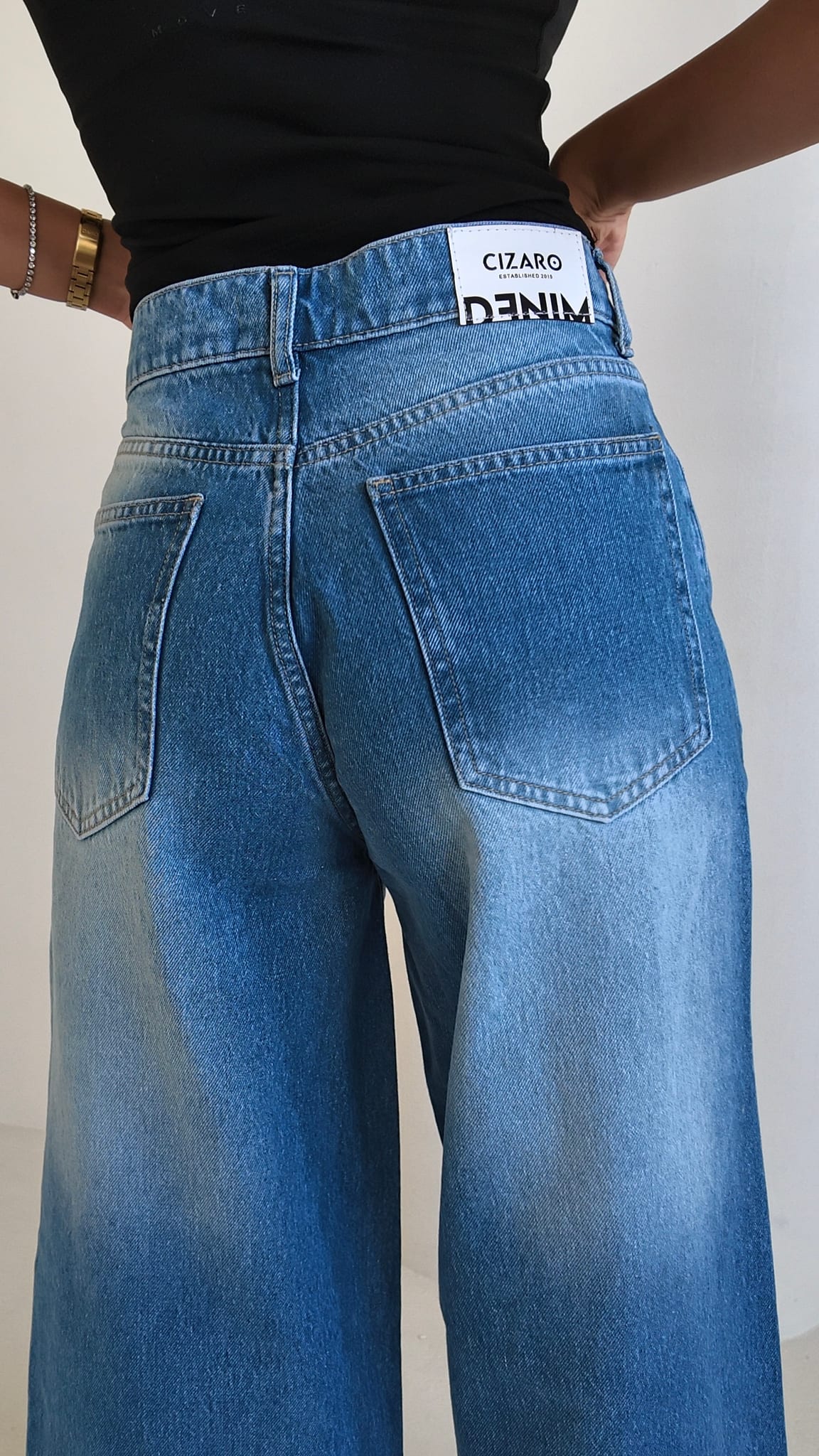 Super Baggy High-Waist Faded Vintage Blue Jeans Super Baggy CIZARO - Cizaro Jeans