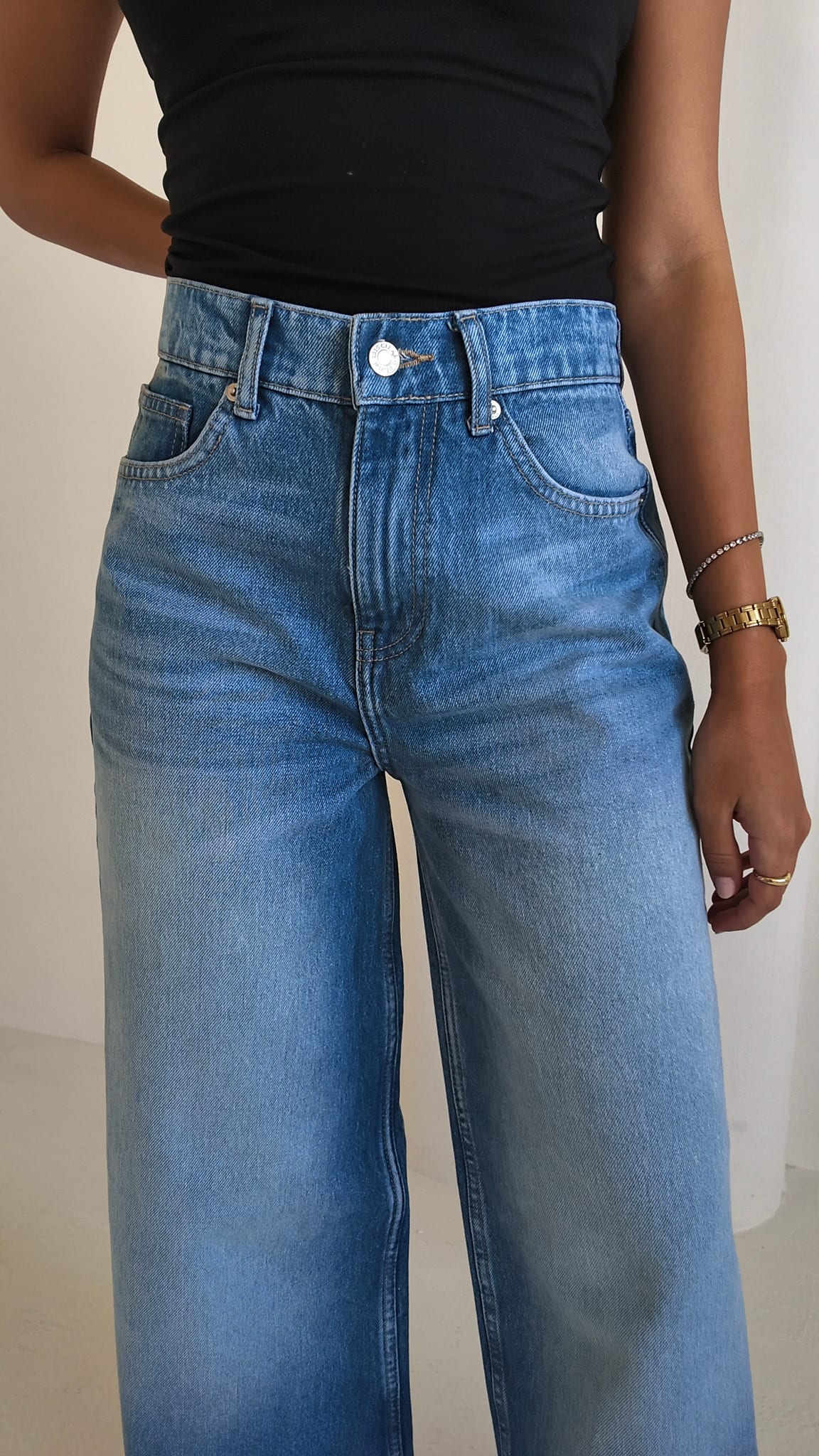 Super Baggy High-Waist Faded Vintage Blue Jeans Super Baggy CIZARO - Cizaro Jeans