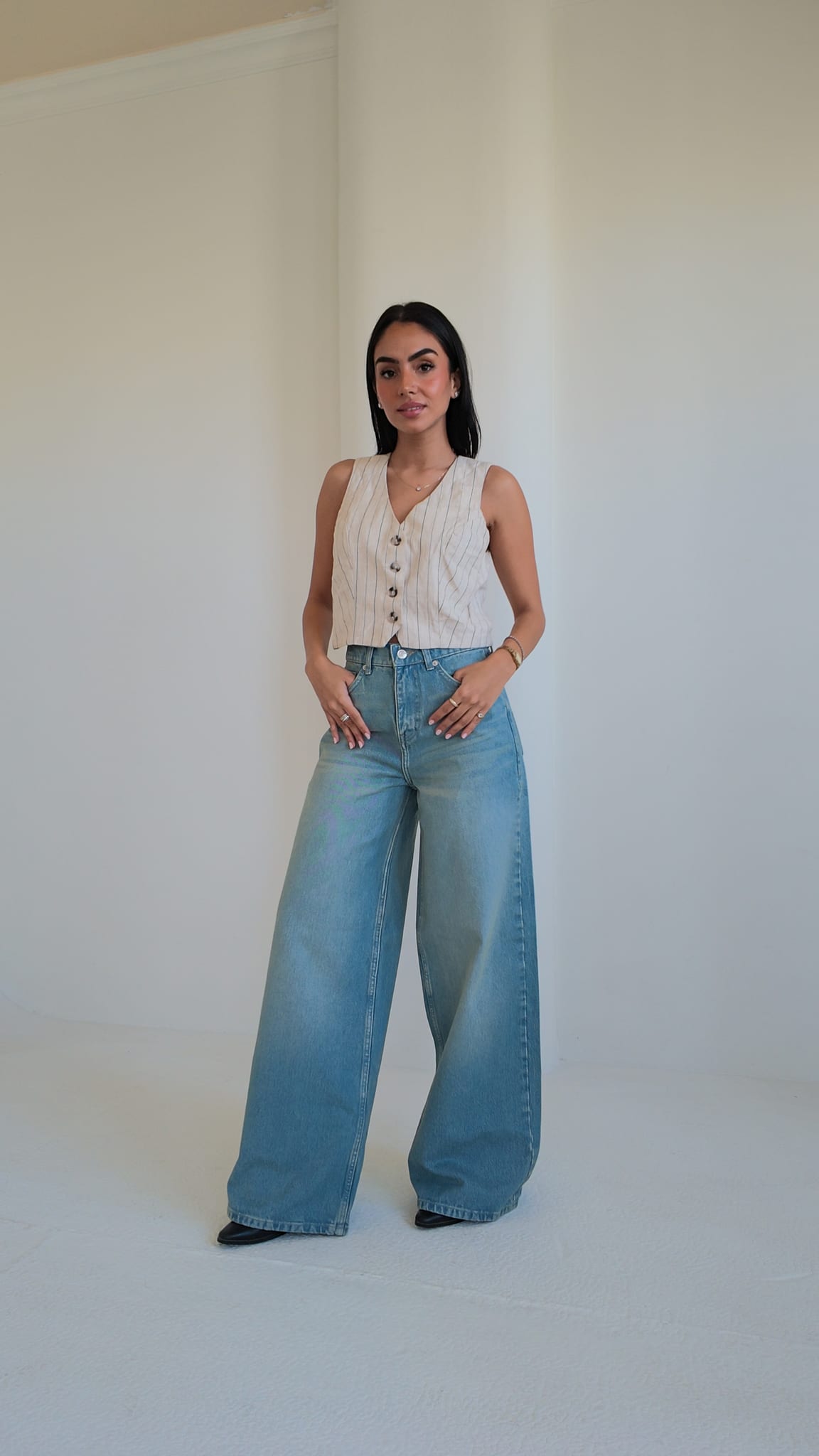 Super Baggy High-Waist Vintage Sky Blue Jeans Super Baggy CIZARO - Cizaro Jeans
