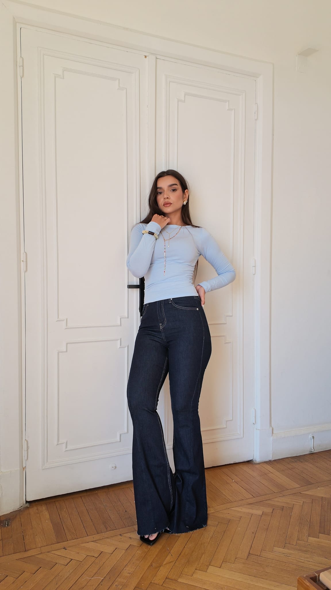 Flare High-Waist Dark Indigo Jeans