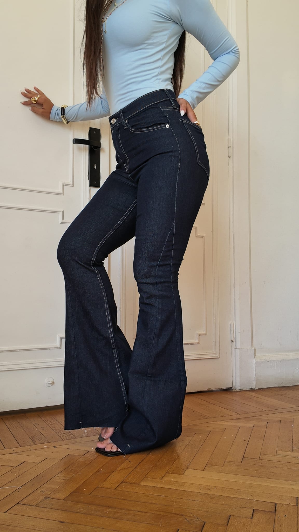 Flare High-Waist Dark Indigo Jeans