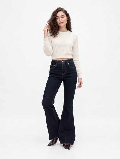 Super Flare – High-Waist Raw Denim Jeans Super Flare CIZARO - Cizaro Jeans