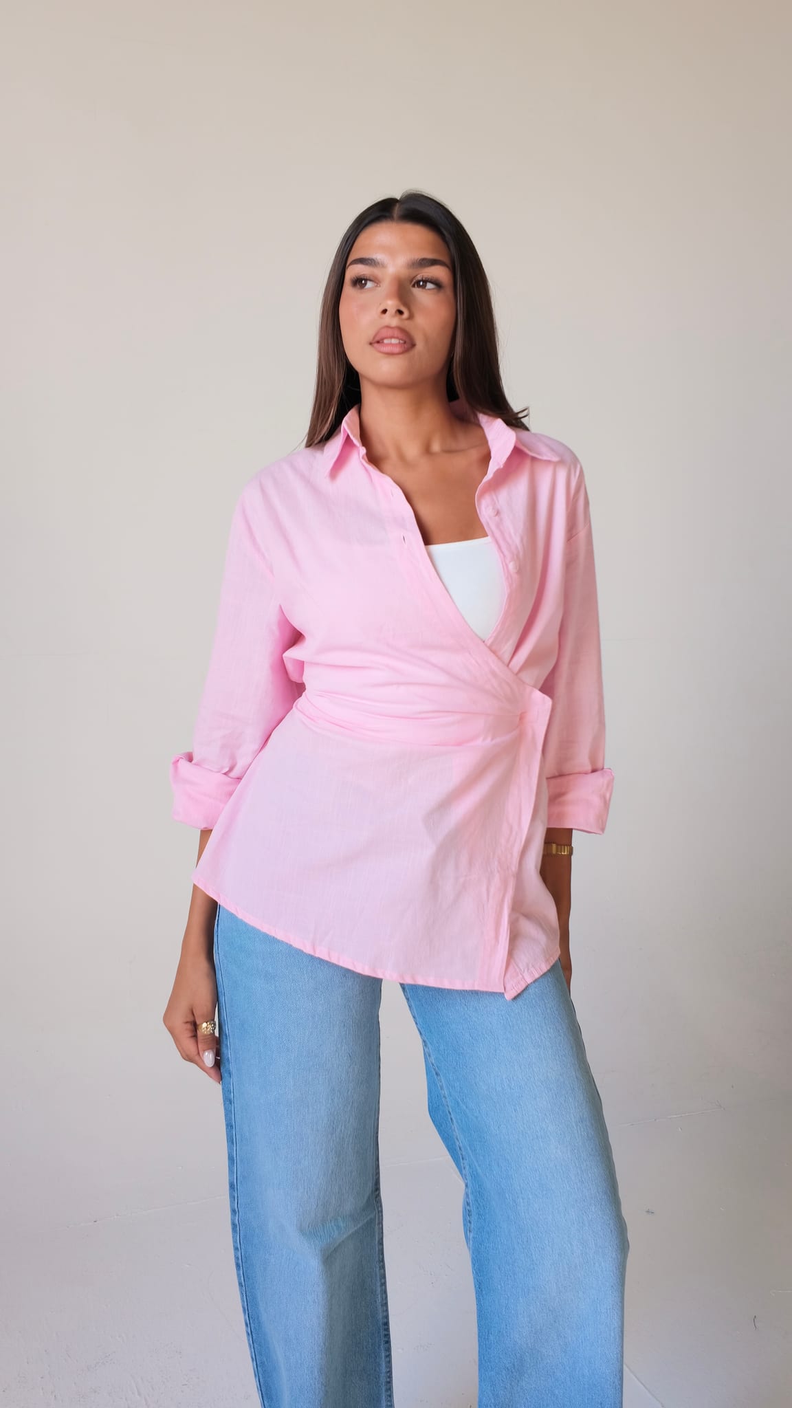 Wrap Shirt Blouse CIZARO - Cizaro Jeans