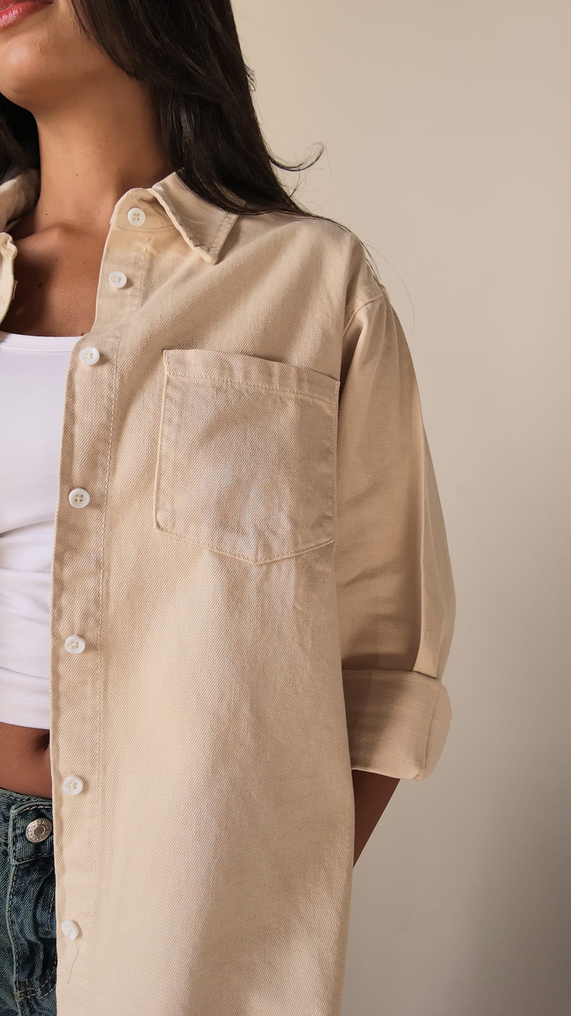 Oversized Beige Shirt
